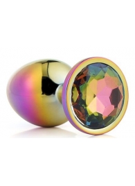 Голографическая анальная втулка с радужным кристаллом - 7,1 см. - Dream Toys - купить с доставкой в Рязани
