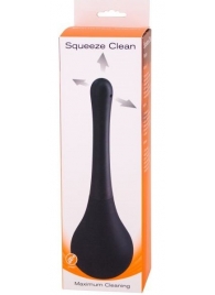 Черный анальный душ SQUEEZE CLEAN с закругленным наконечником - Seven Creations - купить с доставкой в Рязани