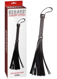 Черная многохвостая плеть Pleasure Whip - 46 см. - Chisa - купить с доставкой в Рязани