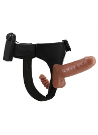 Страпон с вагинальной пробкой и вибрацией Ultra Passionate Harness - 16 см. - Baile - купить с доставкой в Рязани