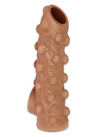 Телесная насадка с бугорками и открытой головкой Nude Sleeve M - 12 см. - KOKOS - в Рязани купить с доставкой