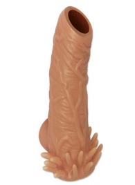 Телесная насадка с усиками и открытой головкой Nude Sleeve L - 14 см. - KOKOS - в Рязани купить с доставкой