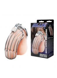 Металлическая клетка Prisoner Cock Сage с замком - BlueLine - купить с доставкой в Рязани