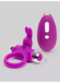 Лиловое виброкольцо с пультом ДУ Remote Control Cock Ring - Happy Rabbit - в Рязани купить с доставкой