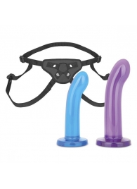 Страпон унисекс Beginners Strap-On с 2 насадками - 15 и 13 см. - Lux Fetish - купить с доставкой в Рязани