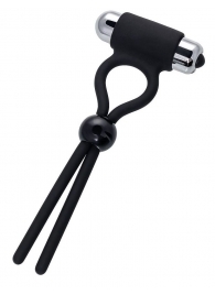 Черное эрекционное лассо Ect с виброэлементом - A-toys - в Рязани купить с доставкой