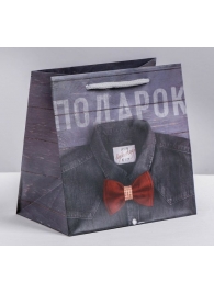 Ламинированный квадратный пакет «Мужской стиль» - 14 х 14 х 9 см. - Сима-Ленд - купить с доставкой в Рязани