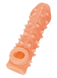 Телесная закрытая насадка с пупырышками Cock Sleeve Size L - 17,6 см. - KOKOS - в Рязани купить с доставкой