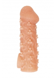 Телесная закрытая насадка с пучками шишечек Cock Sleeve Size M - 15,6 см. - KOKOS - в Рязани купить с доставкой
