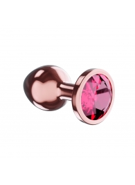 Пробка цвета розового золота с малиновым кристаллом Diamond Ruby Shine S - 7,2 см. - Lola Games - купить с доставкой в Рязани