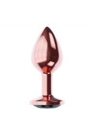 Пробка цвета розового золота с черным кристаллом Diamond Jet Shine L - 8,3 см. - Lola Games - купить с доставкой в Рязани
