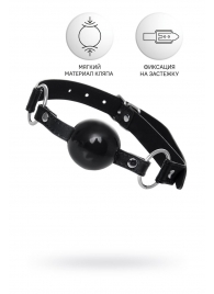 Черный кляп-шар на кожаных ремешках Anonymo - ToyFa - купить с доставкой в Рязани