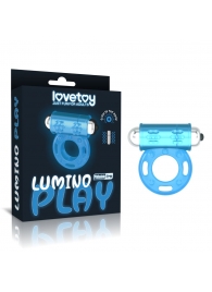 Голубое, светящееся в темноте эрекционное виброкольцо Lumino Play Vibrating Penis Ring - Lovetoy - в Рязани купить с доставкой