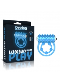Голубое, светящееся в темноте виброкольцо Lumino Play Vibrating Penis Ring - Lovetoy - в Рязани купить с доставкой