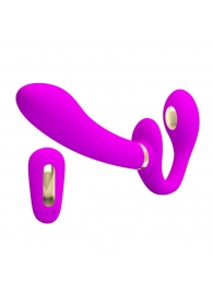 Лиловый безремневой страпон с функцией электростимуляции Thunderbird - Baile - купить с доставкой в Рязани