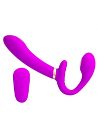 Лиловый безремневой страпон с функцией электростимуляции Thunderbird - Baile - купить с доставкой в Рязани