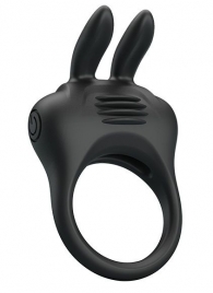 Черное эрекционное кольцо с вибрацией Davion - Baile - в Рязани купить с доставкой