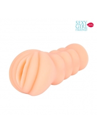 Телесный мастурбатор-вагина с комплектом эрекционных колец - Bior toys - в Рязани купить с доставкой