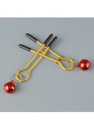 Золотистые зажимы с колокольчиками Gold - Sitabella - купить с доставкой в Рязани