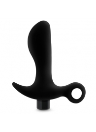 Черный анальный вибратор Silicone Vibrating Prostate Massager 01 - 10,8 см. - Blush Novelties - в Рязани купить с доставкой