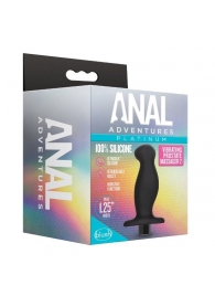 Черный анальный вибромассажёр Silicone Vibrating Prostate Massager 02 - 10,8 см. - Blush Novelties - в Рязани купить с доставкой