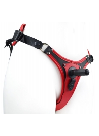 Красно-черный женский пояс с 2 способами крепления насадок - LOVETOY (А-Полимер) - купить с доставкой в Рязани