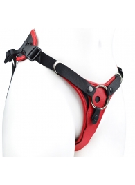 Красно-черный женский пояс с 2 способами крепления насадок - LOVETOY (А-Полимер) - купить с доставкой в Рязани