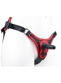 Красно-черные универсальные трусики с 2 способами крепления насадок - LOVETOY (А-Полимер) - купить с доставкой в Рязани