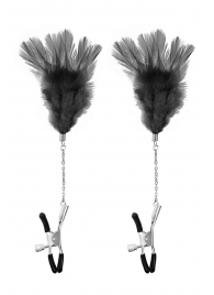 Зажимы для сосков с черными перьями Sweet Caress Feather Nipple Clumps - Sweet Caress - купить с доставкой в Рязани