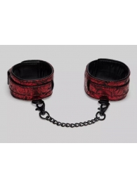 Красно-черные оковы Reversible Faux Leather Ankle Cuffs - Fifty Shades of Grey - купить с доставкой в Рязани