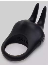 Черное эрекционное виброкольцо Sensation Rechargeable Vibrating Rabbit Love Ring - Fifty Shades of Grey - в Рязани купить с доставкой