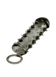 Дымчатая стимулирующая насадка с закрытой головкой SAMURAI PENIS SLEEVE BLACK - 14,5 см. - NMC - в Рязани купить с доставкой