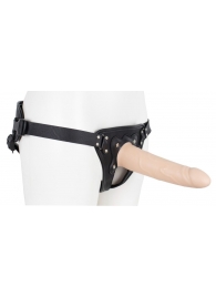 Пустотелый страпон Harness CLASSIC с бандажом - 19,5 см. - LOVETOY (А-Полимер) - купить с доставкой в Рязани