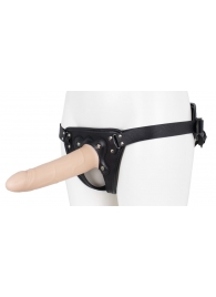Пустотелый страпон Harness CLASSIC с бандажом - 19,5 см. - LOVETOY (А-Полимер) - купить с доставкой в Рязани
