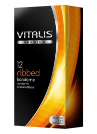 Ребристые презервативы VITALIS PREMIUM ribbed - 12 шт. - Vitalis - купить с доставкой в Рязани