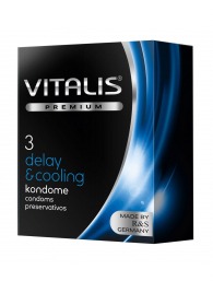 Презервативы VITALIS PREMIUM delay   cooling с охлаждающим эффектом - 3 шт. - Vitalis - купить с доставкой в Рязани