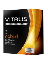 Ребристые презервативы VITALIS PREMIUM ribbed - 3 шт. - Vitalis - купить с доставкой в Рязани