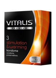 Презервативы VITALIS PREMIUM stimulation   warming с согревающим эффектом - 3 шт. - Vitalis - купить с доставкой в Рязани