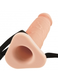 Телесный реалистичный фаллоимитатор с полостью Silicone Hollow Extension - 20 см. - Pipedream - купить с доставкой в Рязани