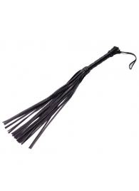 Чёрная кожаная плеть с 22 хвостами - 40 см. - Sitabella - купить с доставкой в Рязани