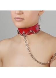 Красный ошейник из натуральной кожи - Sitabella - купить с доставкой в Рязани