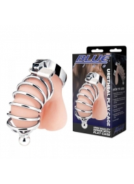 Серебристая клетка для члена Urethral Play Cage - BlueLine - купить с доставкой в Рязани