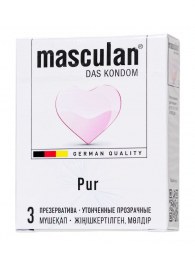 Супертонкие презервативы Masculan Pur - 3 шт. - Masculan - купить с доставкой в Рязани