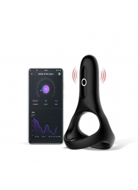 Черное виброкольцо Magic Motion Rise с подхватом мошонки - Magic Motion - в Рязани купить с доставкой