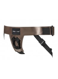 Бронзовый пояс для насадок Curious Harness - Strap-on-me - купить с доставкой в Рязани