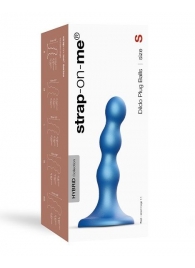 Голубая насадка Strap-On-Me Dildo Plug Balls size S - Strap-on-me - купить с доставкой в Рязани