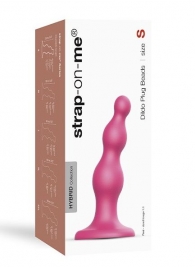 Розовая насадка Strap-On-Me Dildo Plug Beads size S - Strap-on-me - купить с доставкой в Рязани