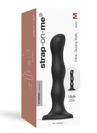 Черная насадка Strap-On-Me Dildo Geisha Balls size M - Strap-on-me - купить с доставкой в Рязани