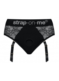 Черные трусики для насадок Diva Lingerie Harness - size S - Strap-on-me - купить с доставкой в Рязани