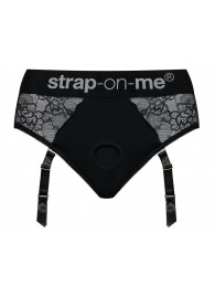 Черные трусики для насадок Diva Lingerie Harness - size M - Strap-on-me - купить с доставкой в Рязани